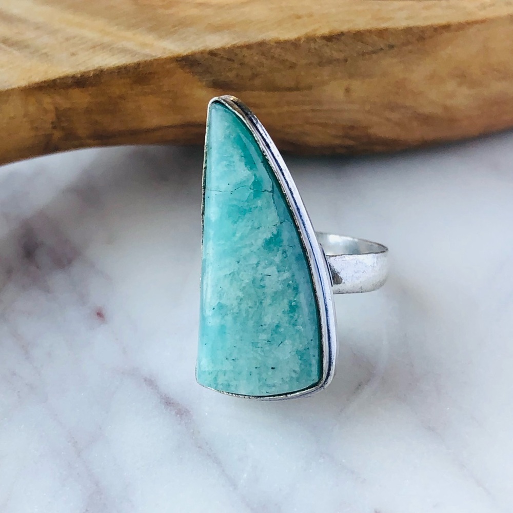 Amazonite Silver Ring - Picture 2 of 10